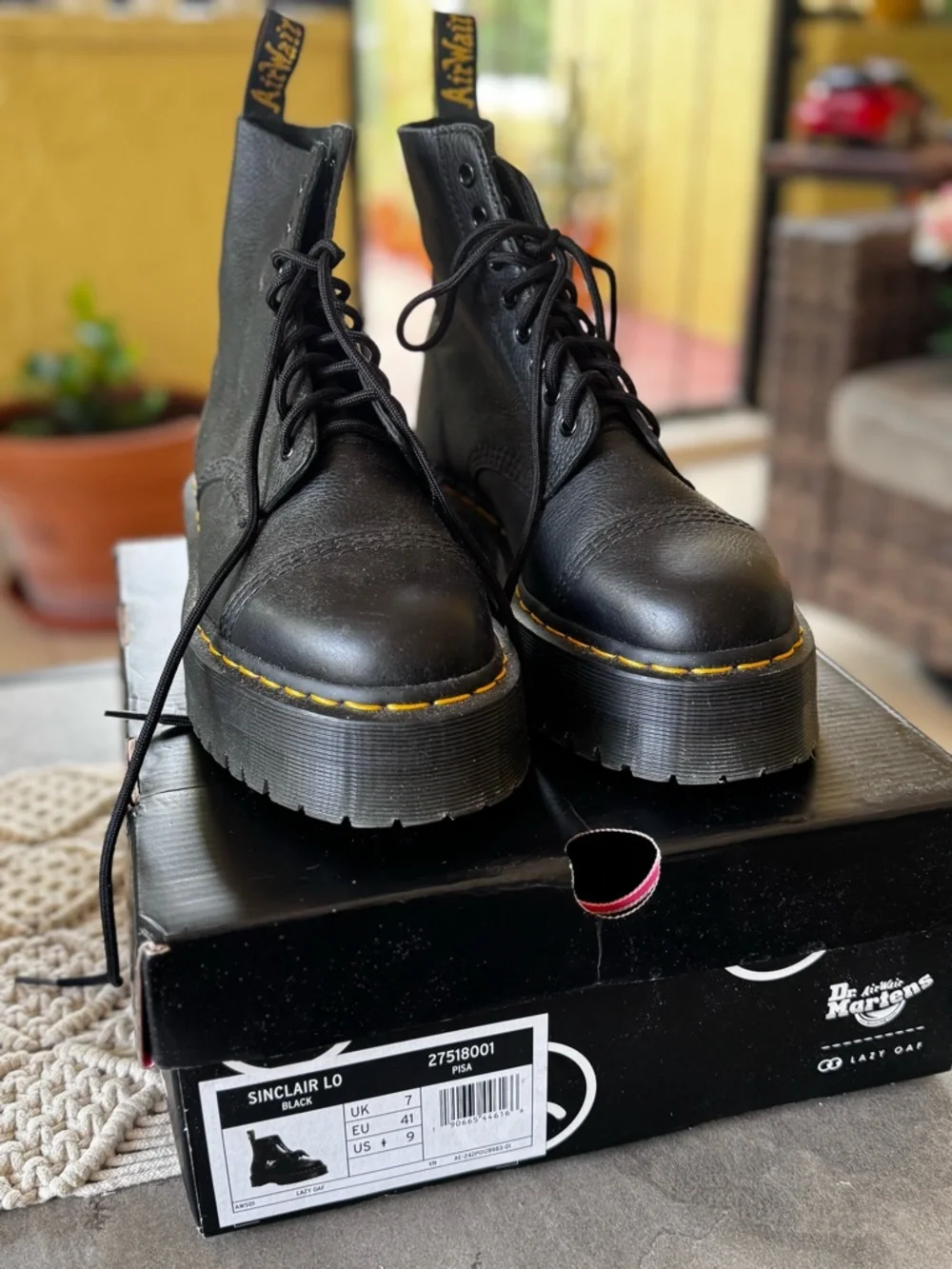 Rare! Dr. Martens + Lazy Oaf Sinclair Black Leather Platform Boots - Picture 2 of 9